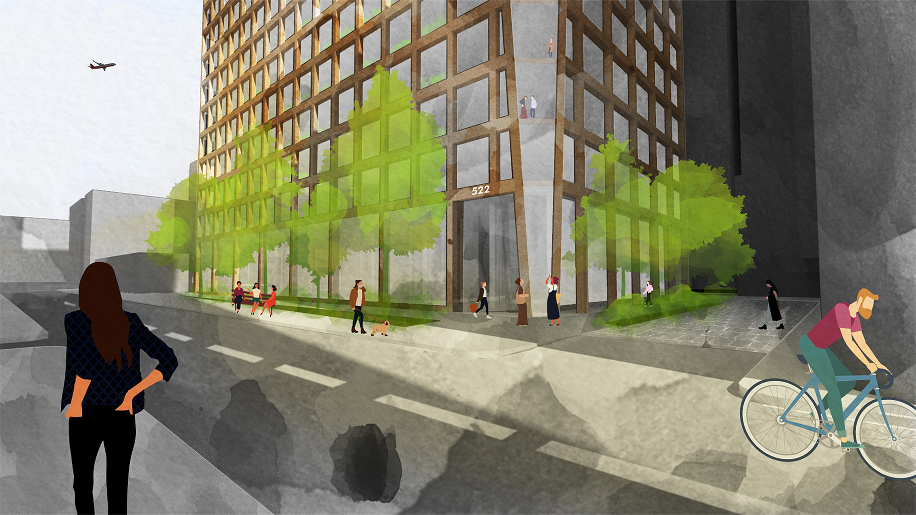 The Diamond Render Exterior of the main entrance